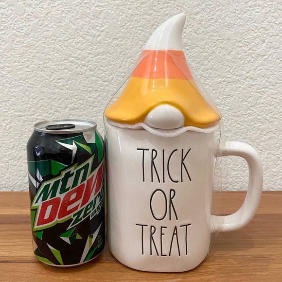 RAE DUNN Candy Corn Topper Gnome Ceramic Halloween Mug - Picture 4 of 11